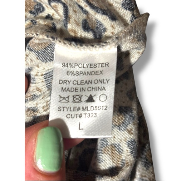 LA MIEL Brown/Black/White Leopard Print Bodycon Side Rouching T-Shirt Mini Dress - Picture 11 of 16